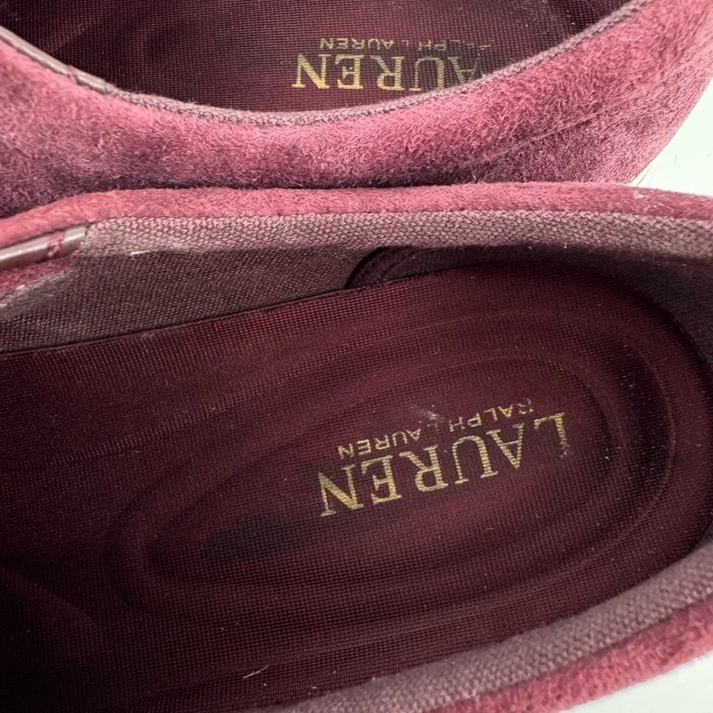 RALPH LAUREN BURGUNDY LEATHER SNEAKERS SIZE 7,5